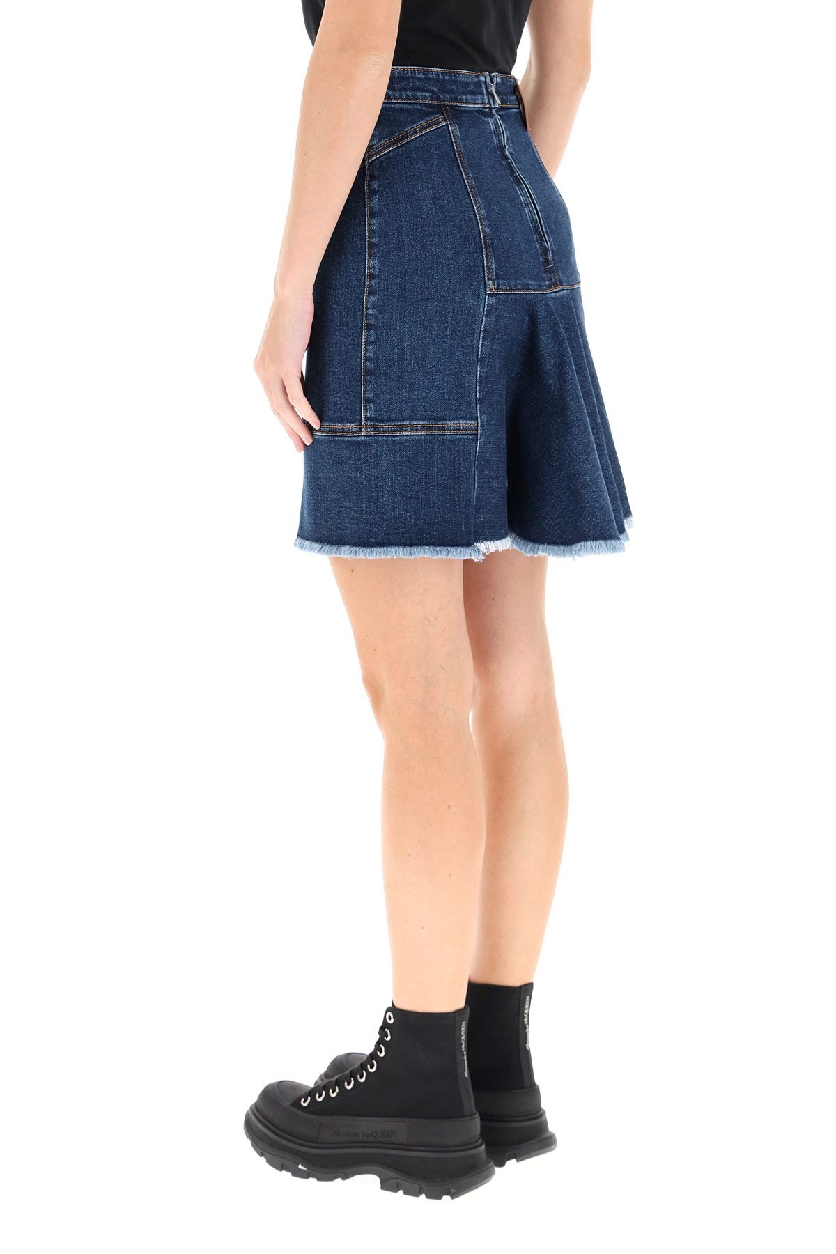 KICKBACK DENIM MINI SKIRT - 4