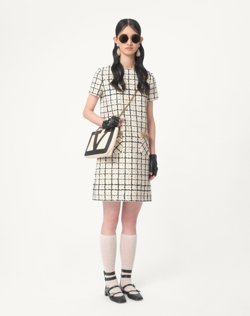 Valentino EMBROIDERED SHORT DRESS IN TWEED CHECK PAILETTES outlook