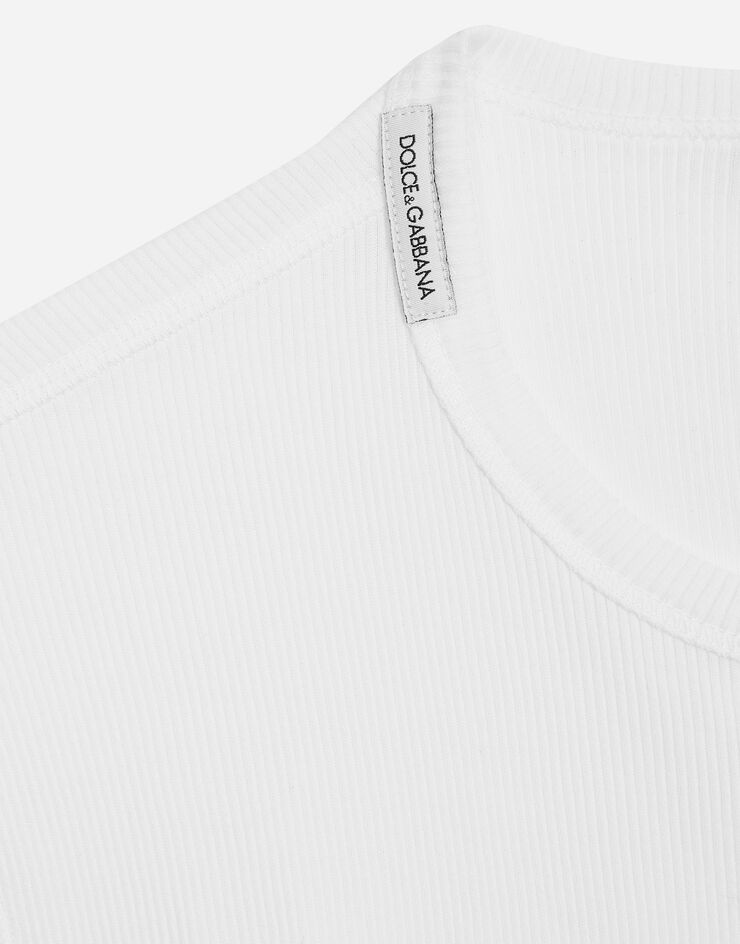 Fine-rib cotton granddad-neck T-shirt - 5
