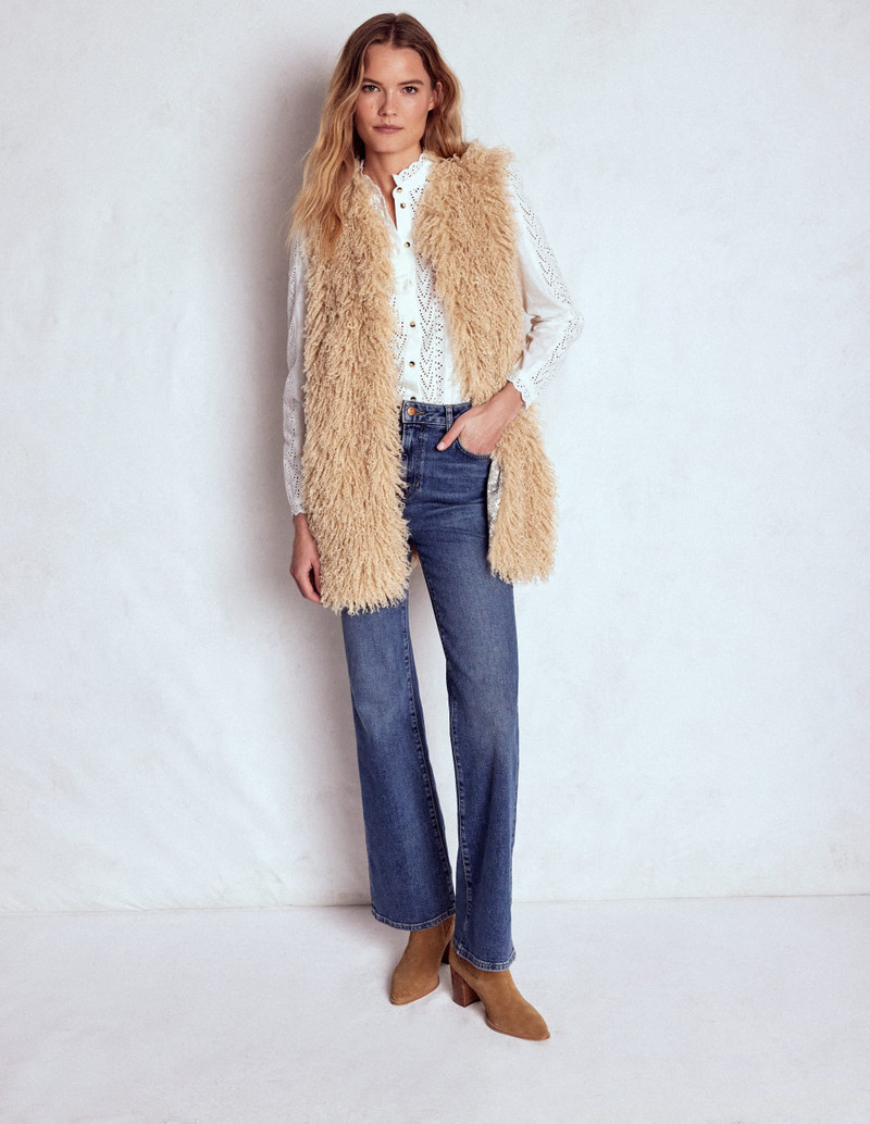 Faux Fur Long Gilet-Sand Dune, Fur 6