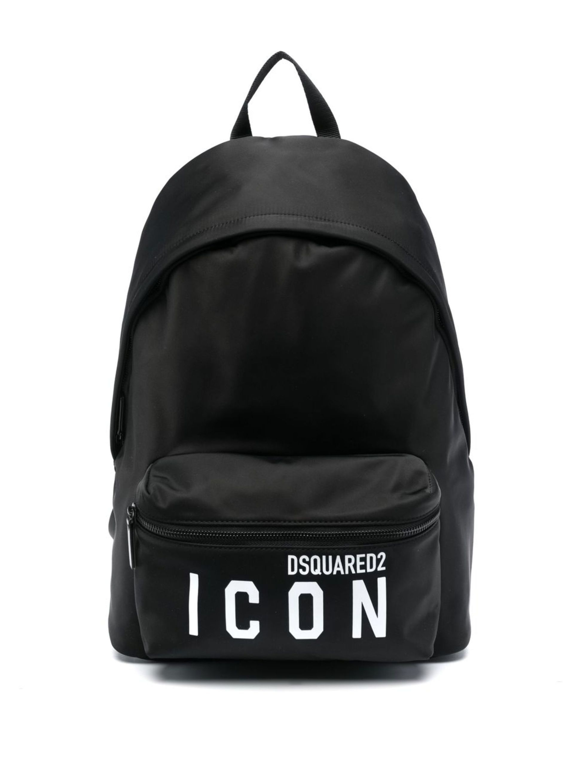 Black Icon Logo Print Backpack - 1