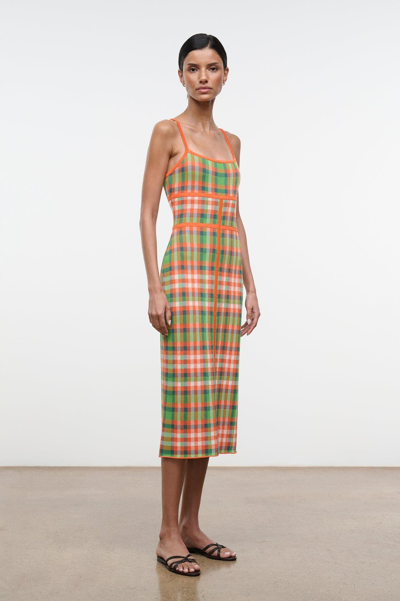 STAUD LYRA DRESS VILLA PLAID 4