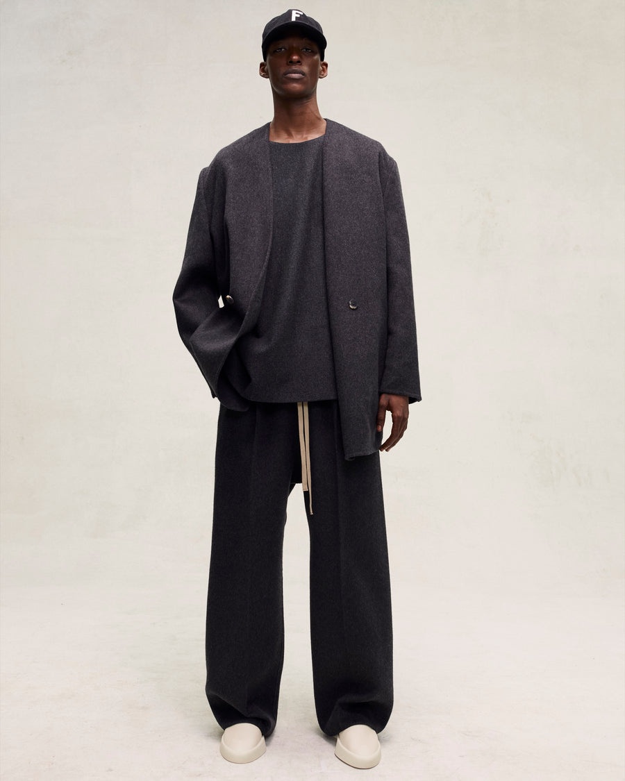 Brushed Wool Cashmere Wide Leg Pants - 5