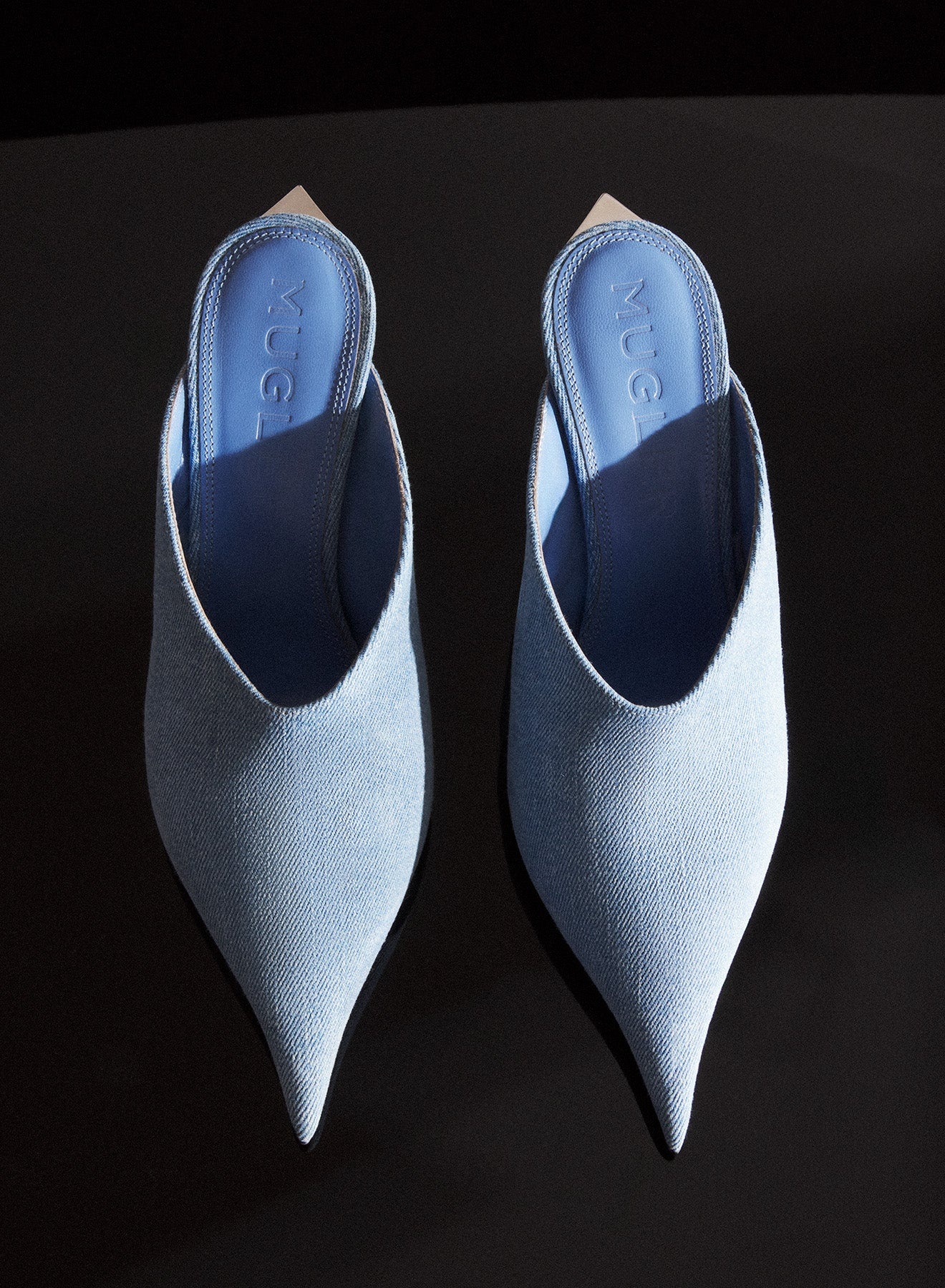 Denim Fang 95 mules - 2