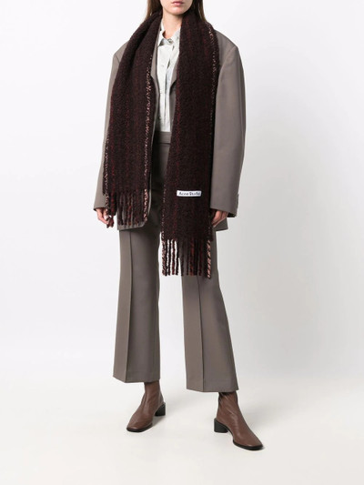 Acne Studios striped bouclé scarf outlook