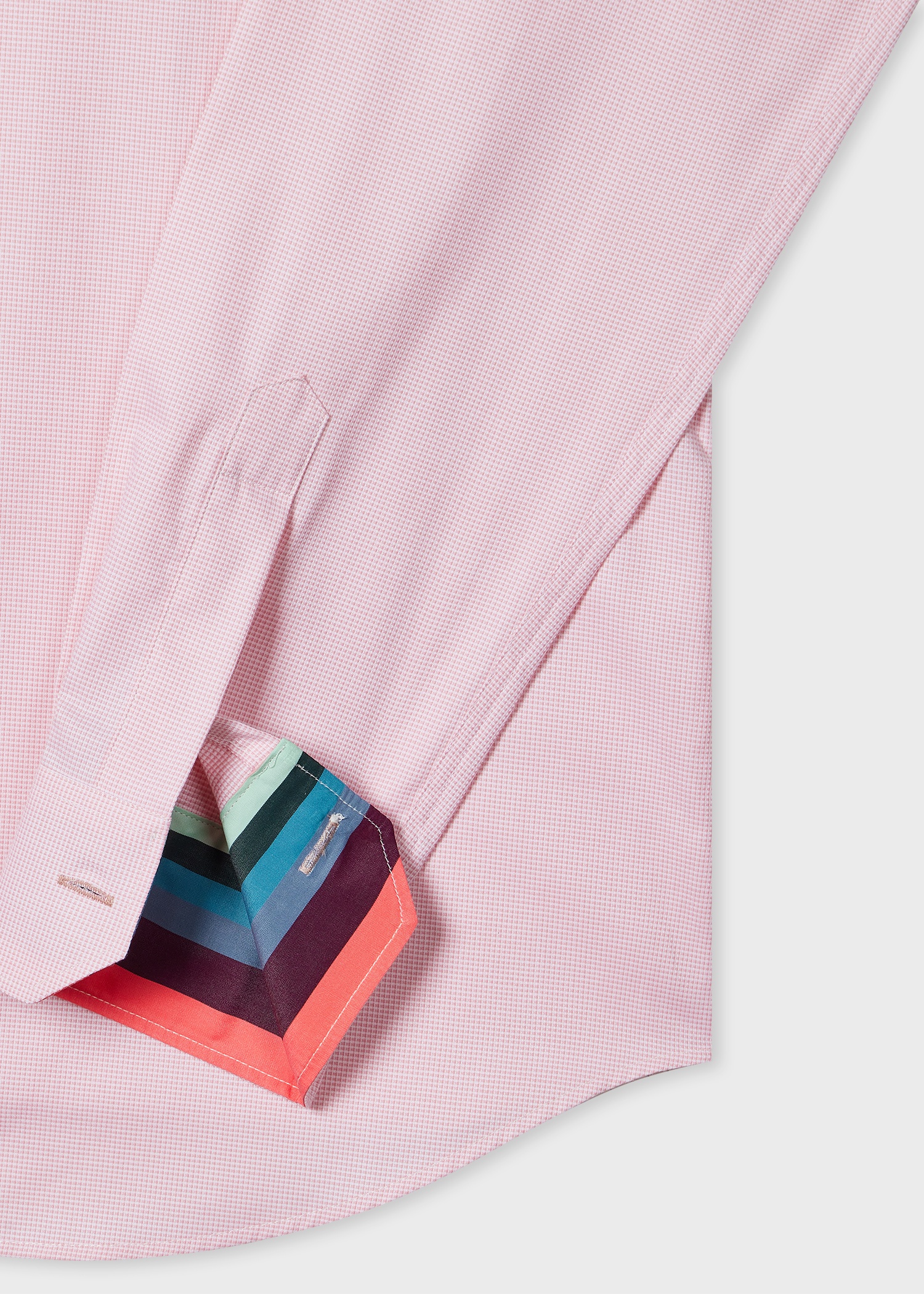 Tailored-Fit Pink Dobby Cotton Easy Care Shirt - 2