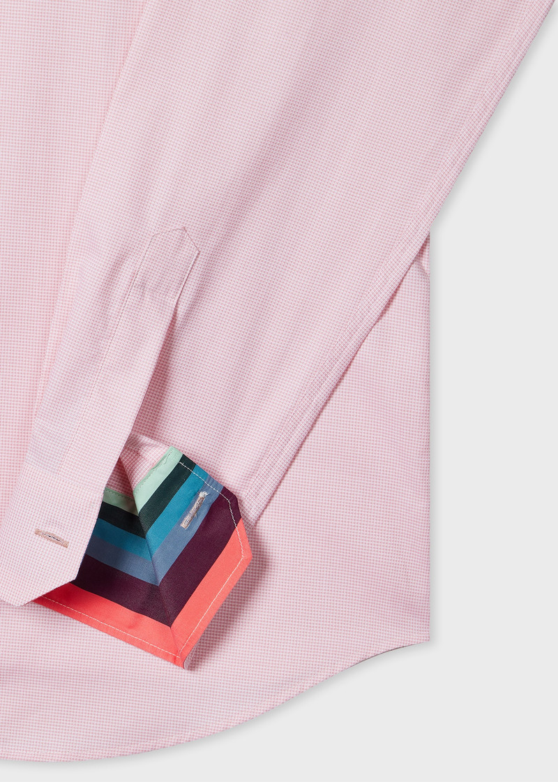 Paul Smith Tailored-Fit Pink Dobby Cotton Easy Care Shirt outlook