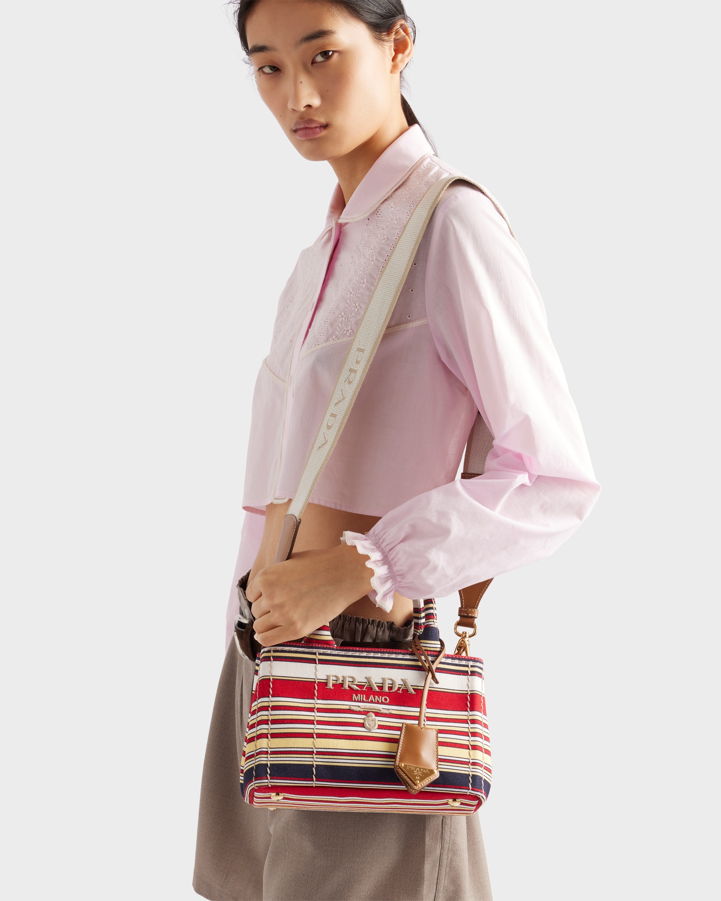 Prada Jardinière striped cotton canvas mini-bag - 2