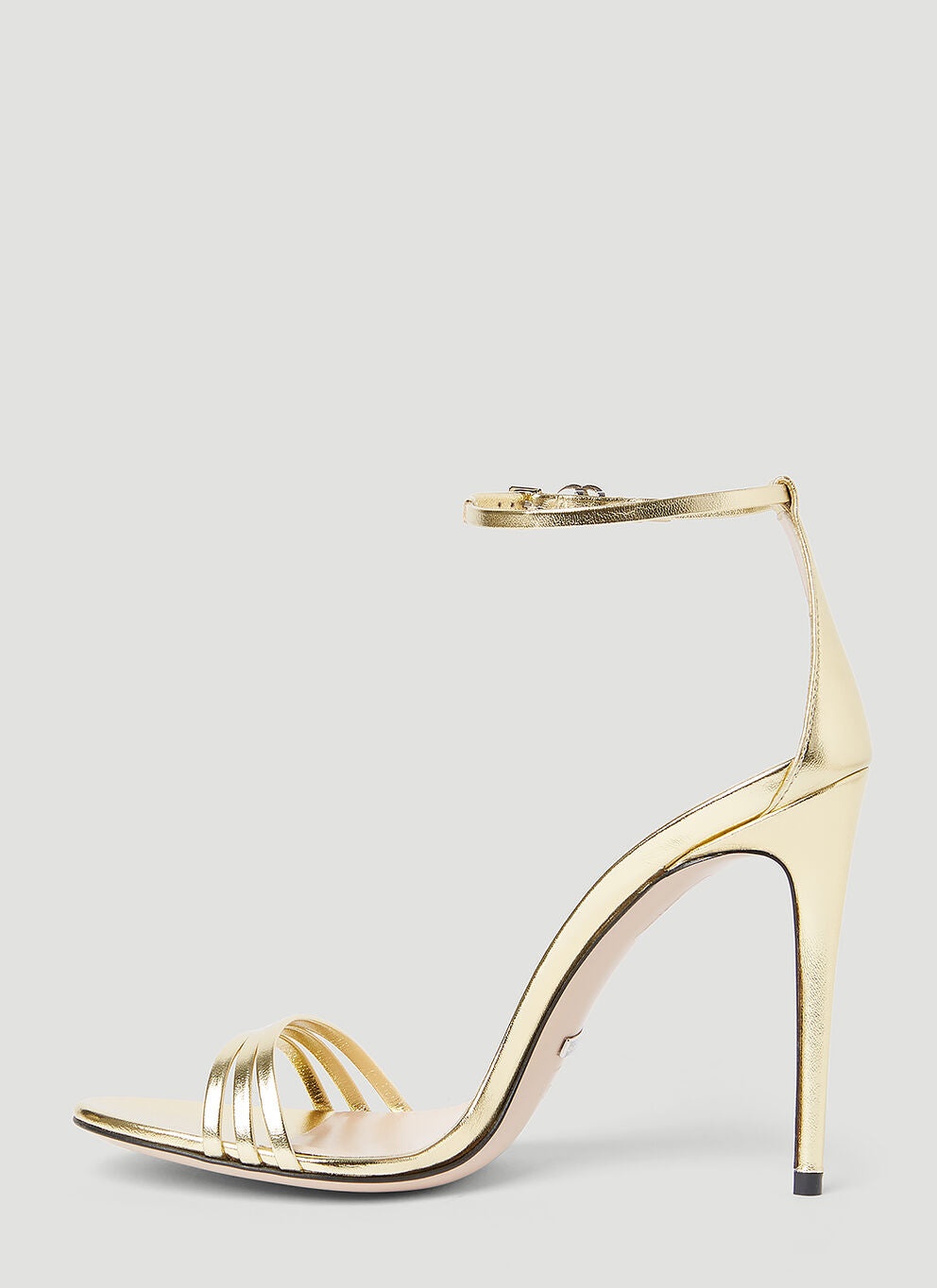 Gucci Women Metallic Leather Heeled Sandals - 3