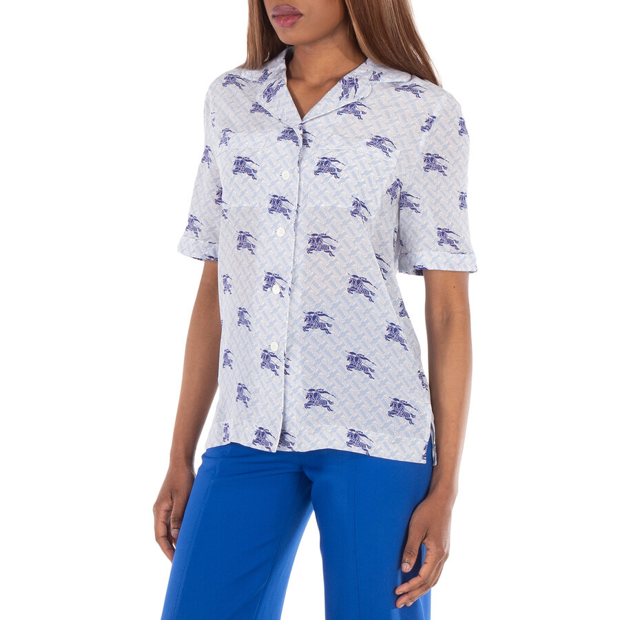 Burberry Tabi Ekd Monogram Silk Pyjama Shirt - 4