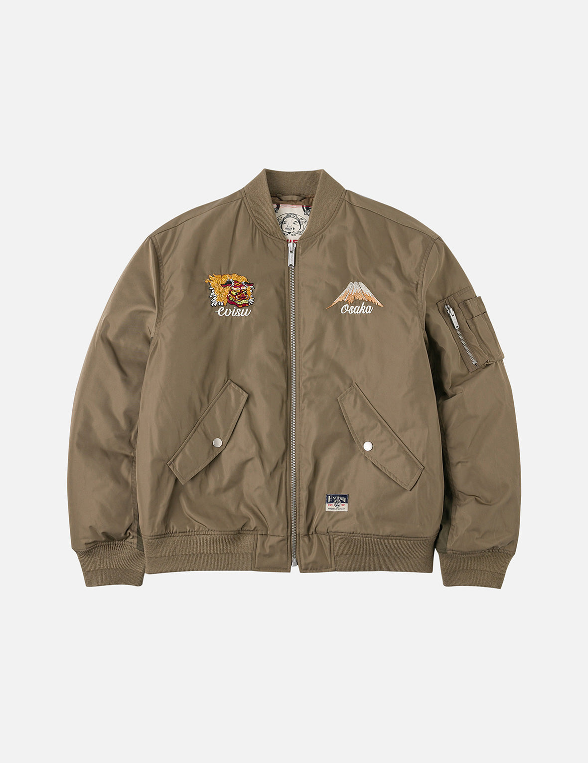 Logo and Godhead Lion Dance Embroidery Relax Fit Bomber Jacket - 4