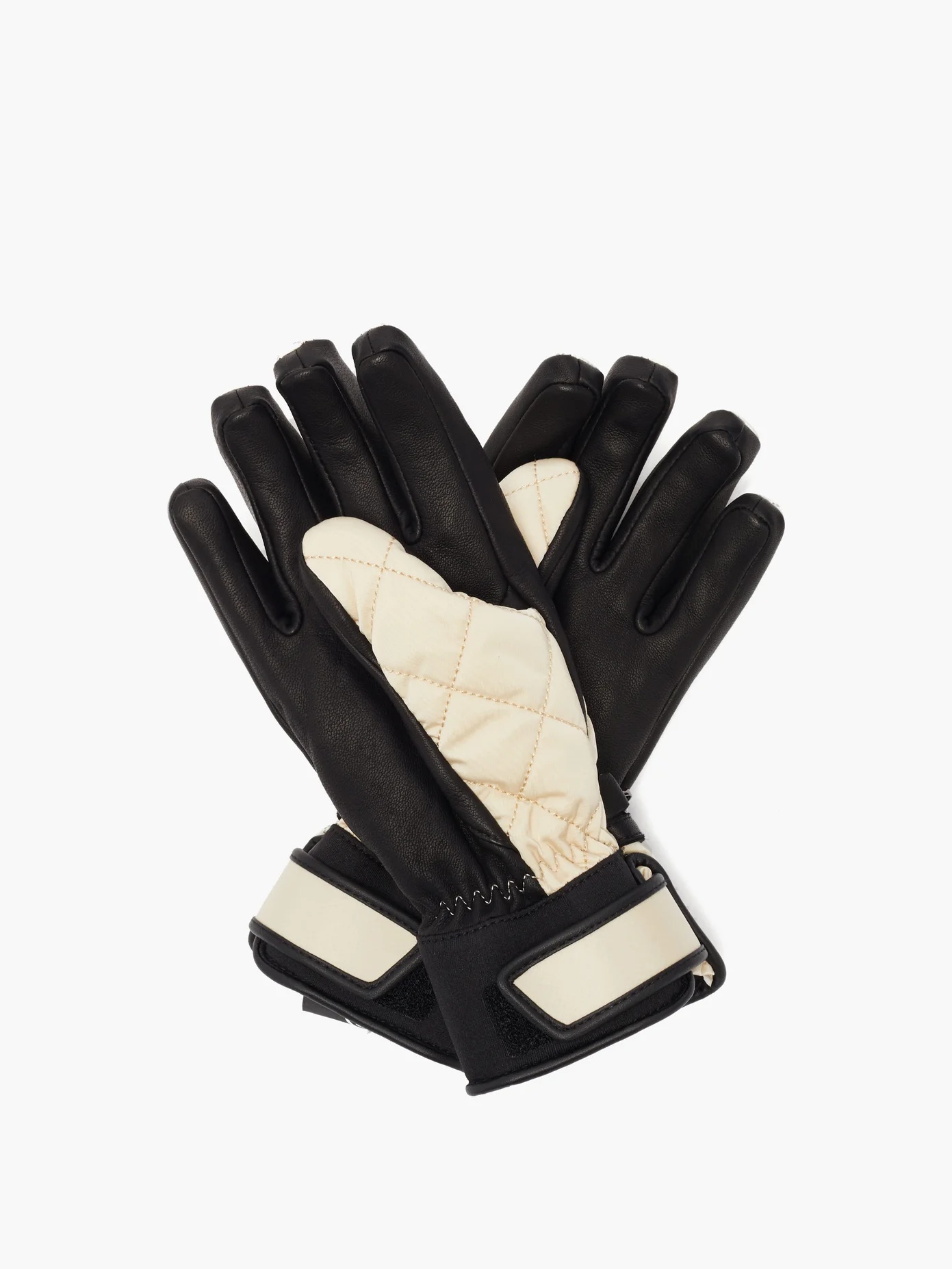 Cindy quilted soft-shell and leather gloves - 4