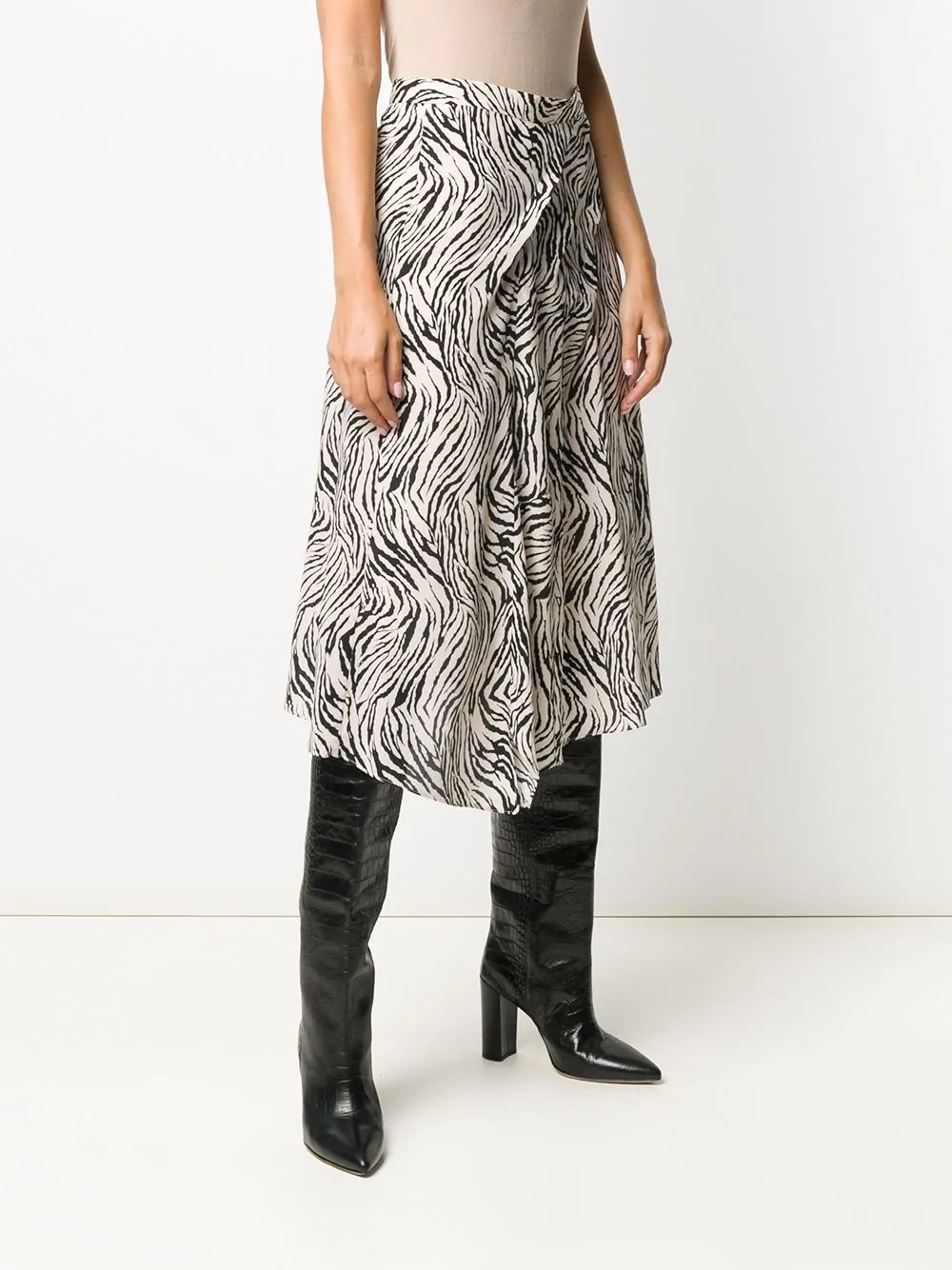 zebra-print asymmetric skirt - 3