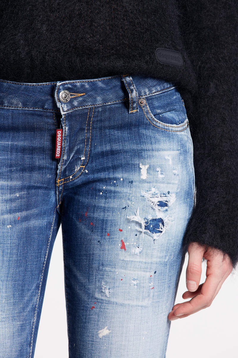 MEDIUM RED SPOTS WASH JENNIFER JEANS - 3