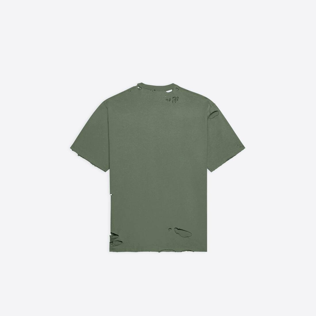 Men's Destroyed T-shirt Boxy Fit in Green - 2