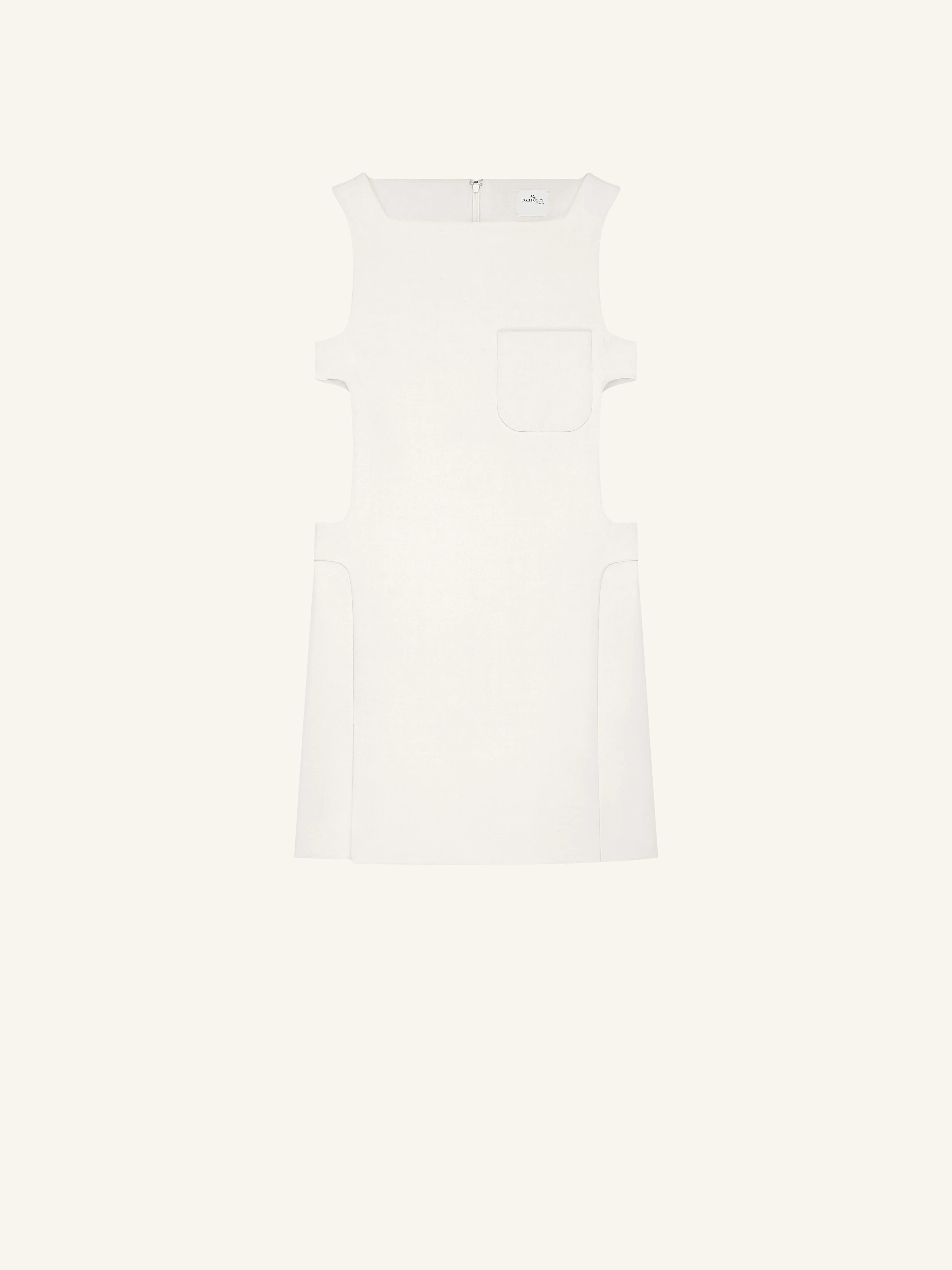 CUT-OUT STRETCH TWILL SHORT DRESS - 1
