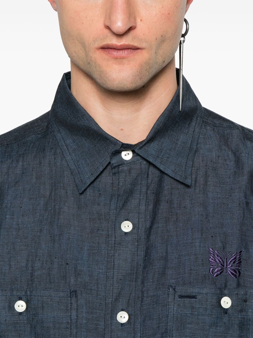 embroidered-logo shirt - 5