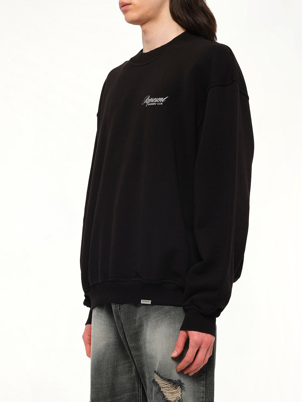 Represent Owners Club Script Sweater in Black - 3