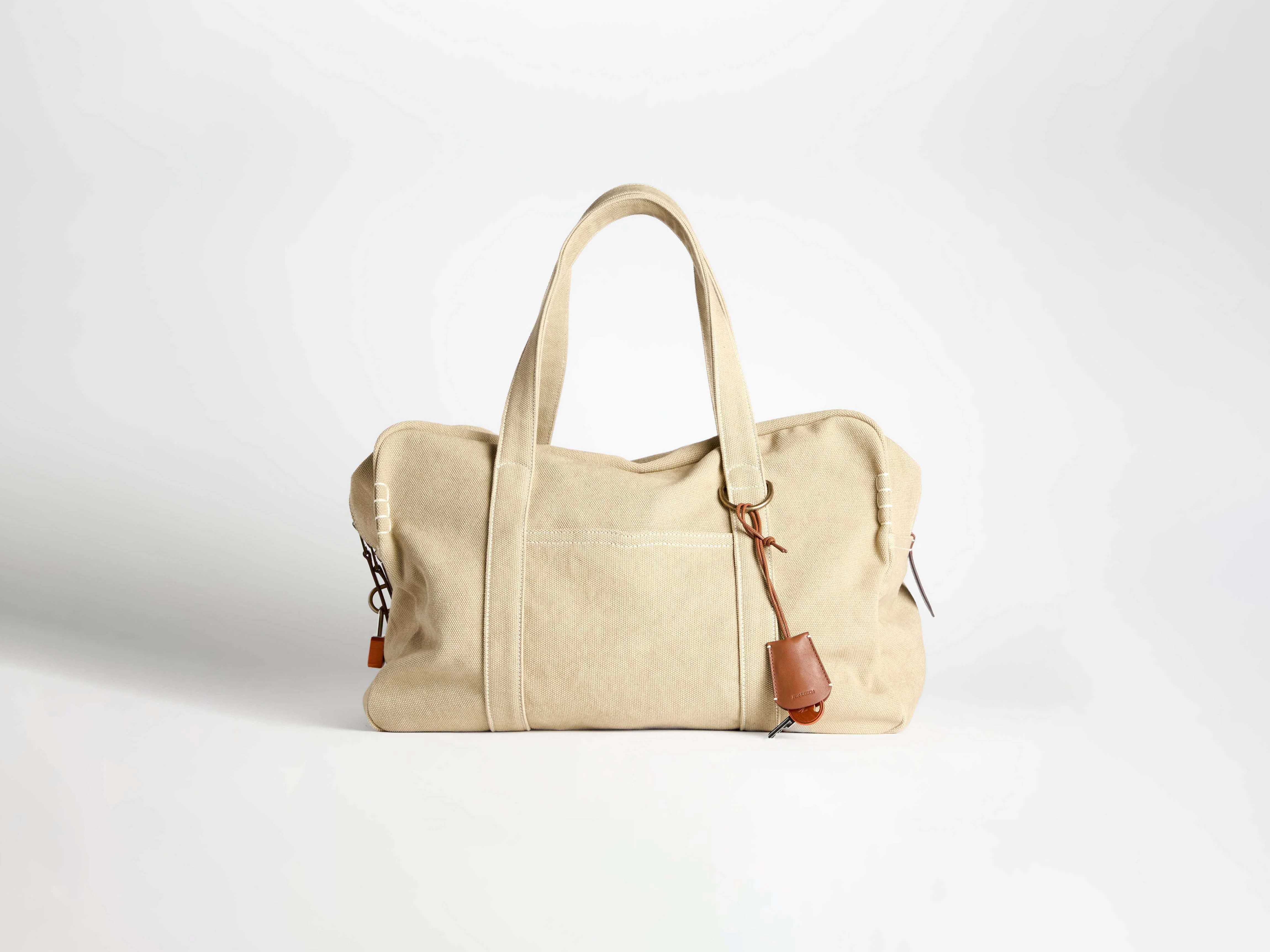 WEEKENDER CANVAS TOTE BAG IN STONE - 1