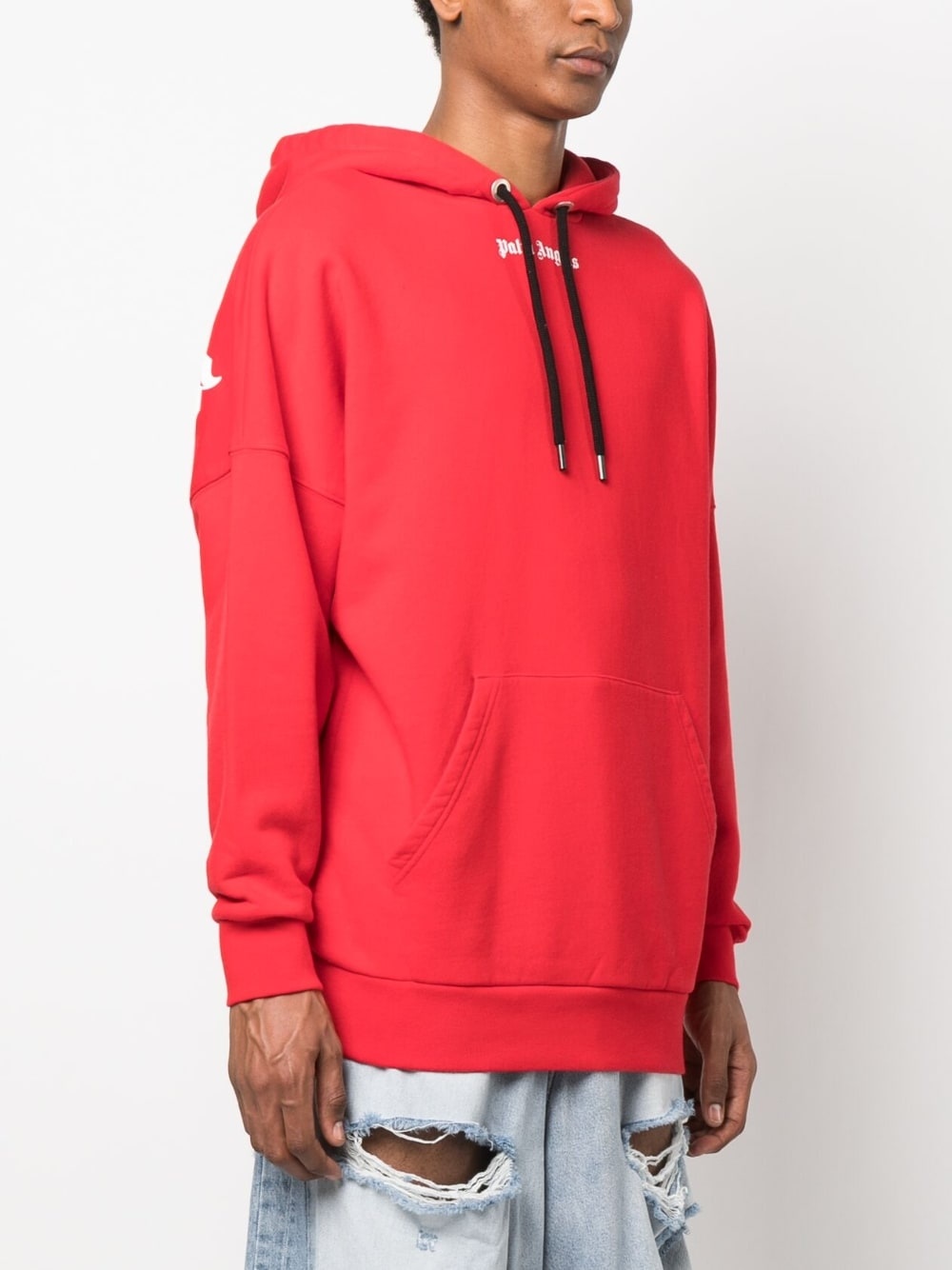 logo-print cotton hoodie - 3