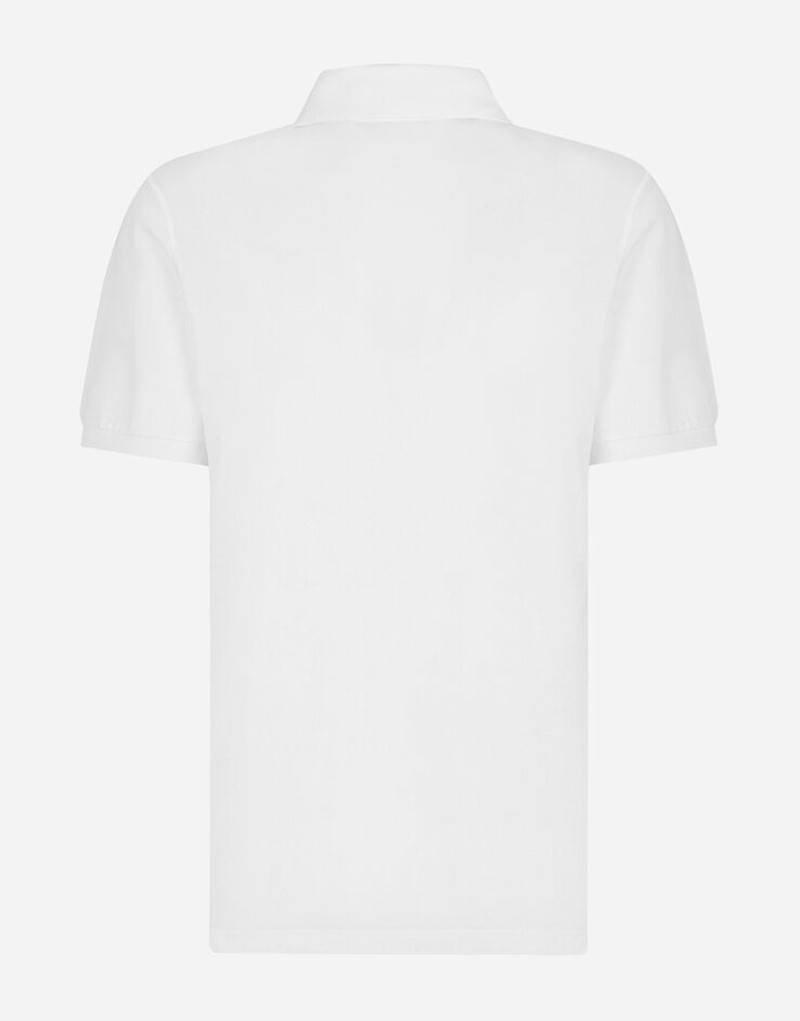 Dolce & Gabbana Cotton piqué polo-shirt with branded plate outlook