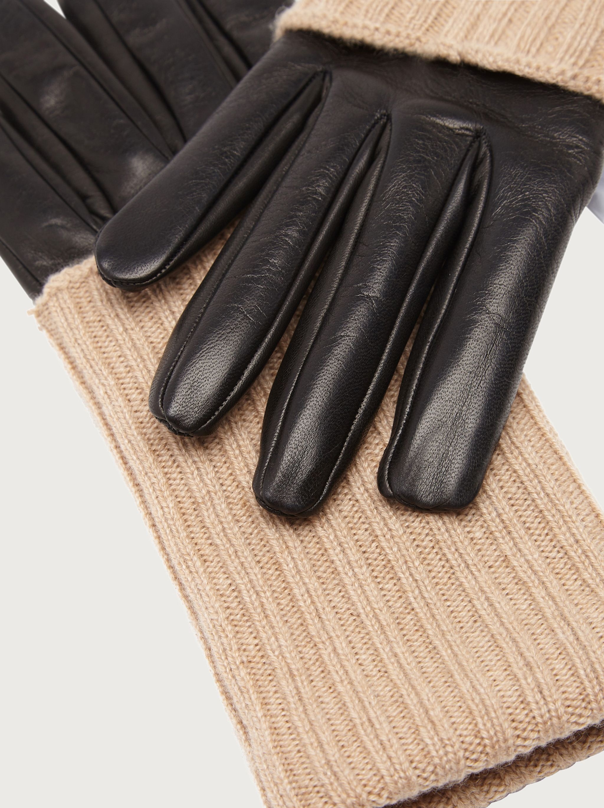 Cashmere and leather gloves - 2