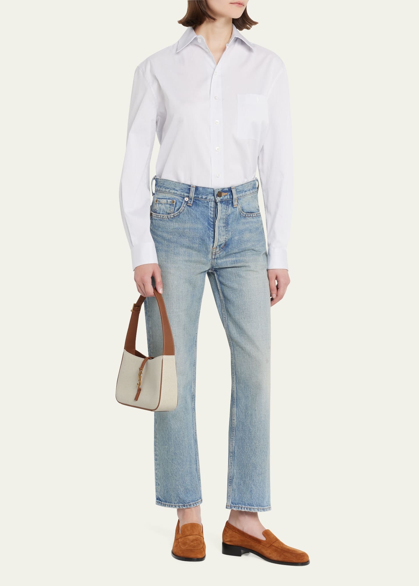 Le 5 A 7 Toile Leather Shoulder Bag - 2