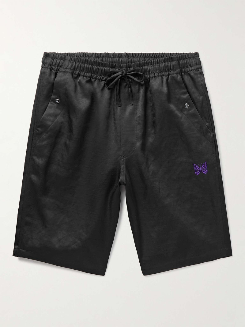 String Cowboy Straight-Leg Logo-Embroidered 사teen Drawstring 반바지 - 1