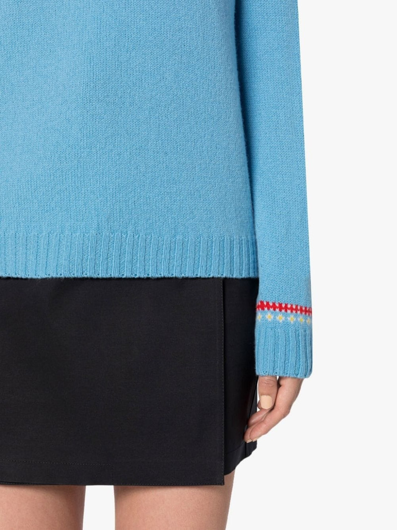 KELSI BLUE WOOL FAIR ISLE CREWNEK SWEATER 5
