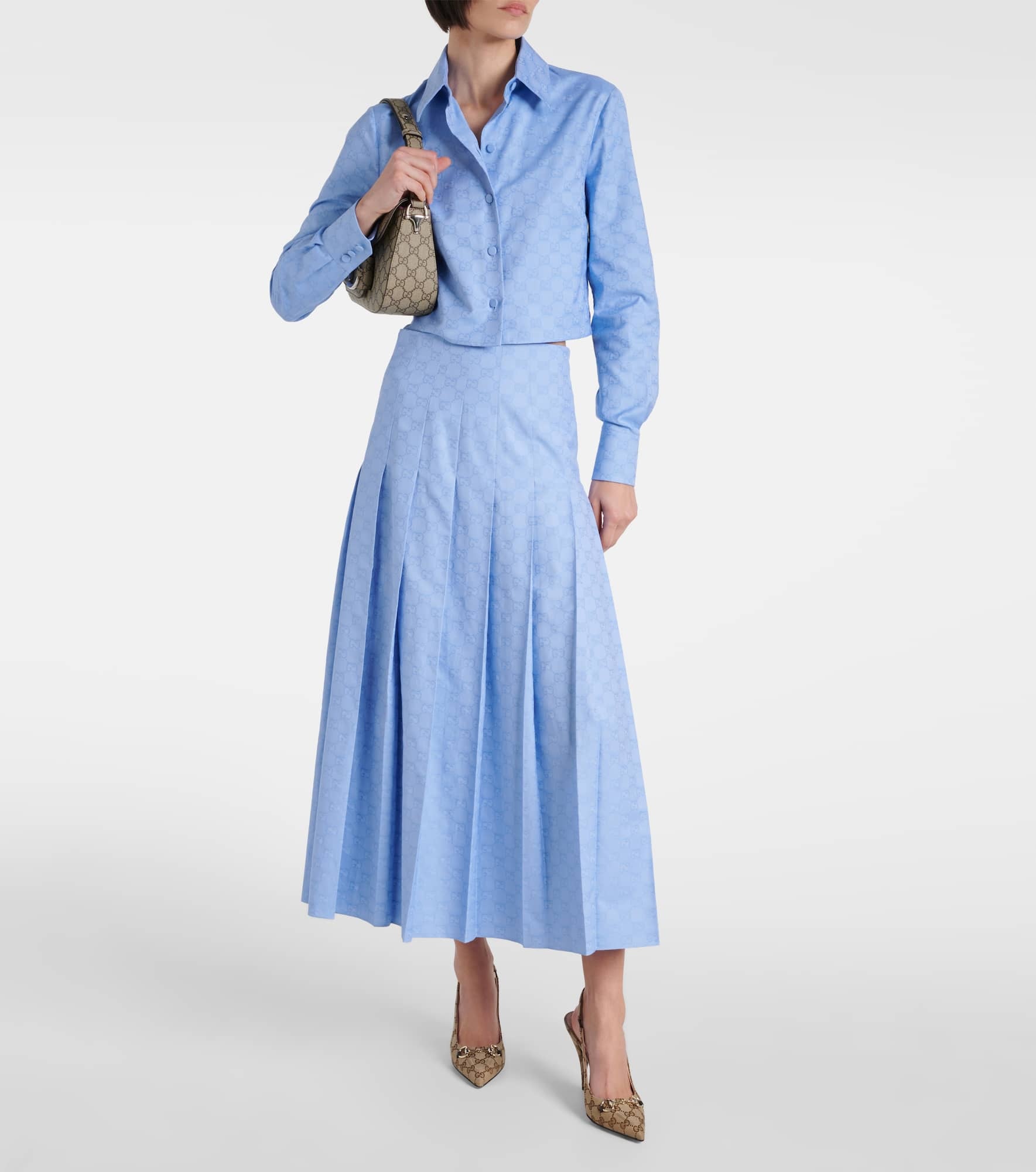 GG Supreme Oxford cotton midi skirt - 2