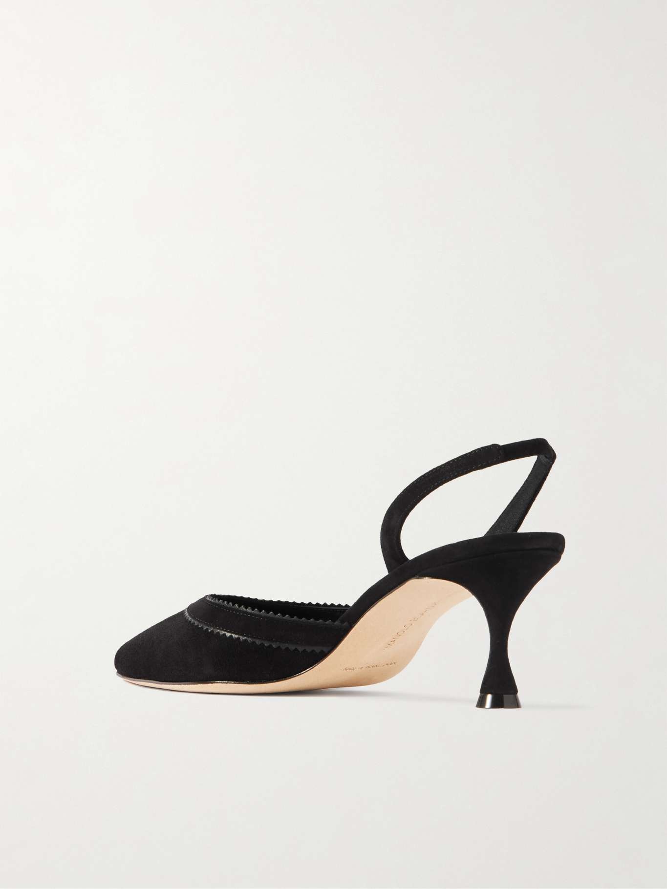 Brontiasli 50 leather-trimmed suede slingback pumps - 3