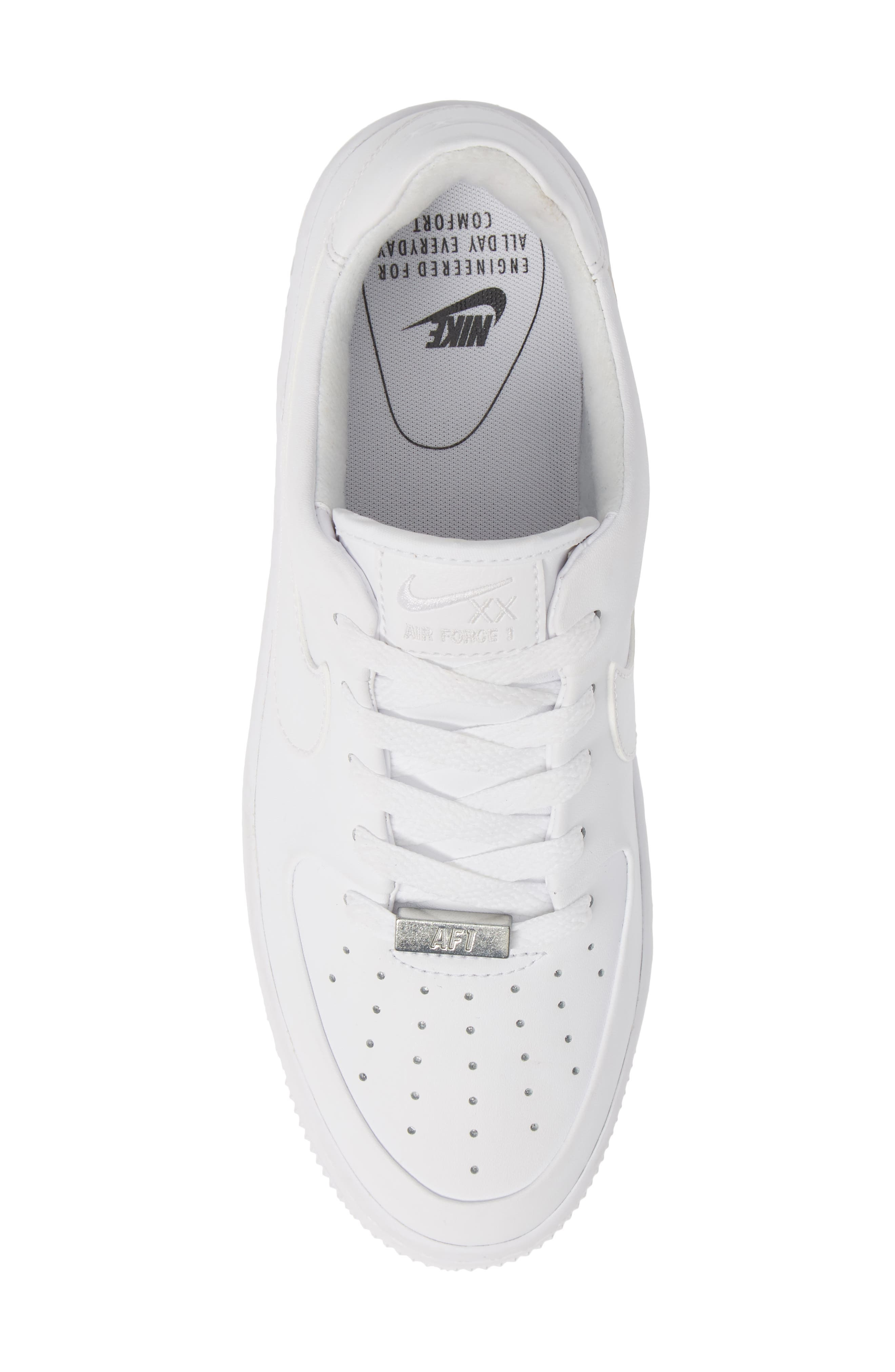 Nike Air Force 1 Sage Low Platform Sneaker in White/White/White at Nordstrom - 5