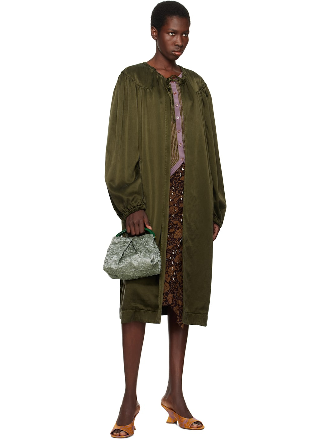 Green Small Folded Crushed Bag - 4