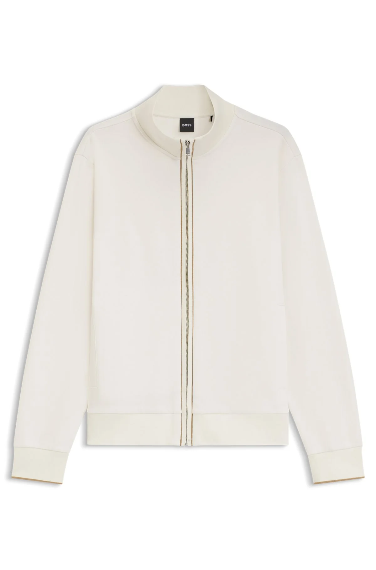 COTTON SWEATSHIRT WITH ZIPPER NECK - 1