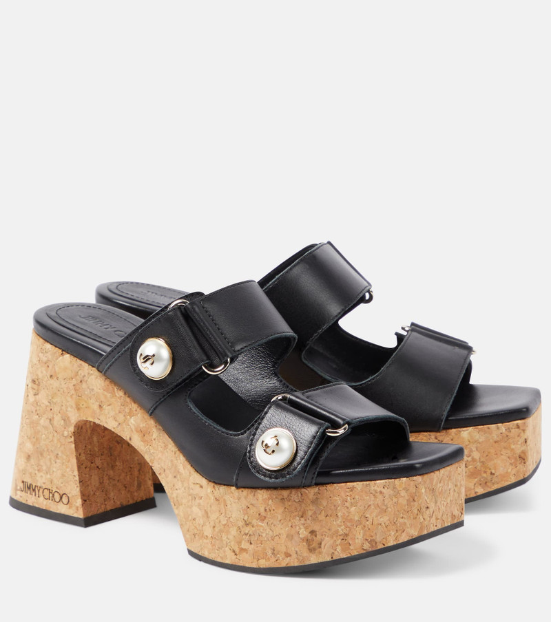 Fayence leather platform mules - 1
