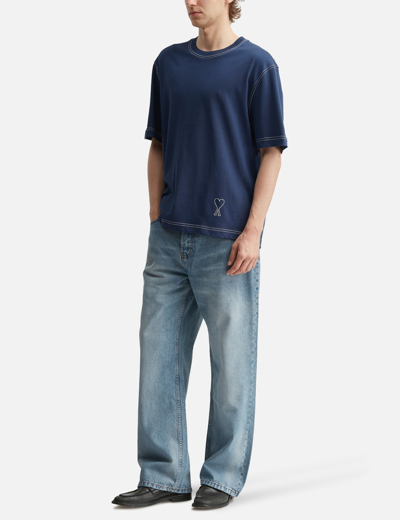 AMI Paris COTTON TOPSTITCHING AMI DE COEUR T-SHIRT outlook