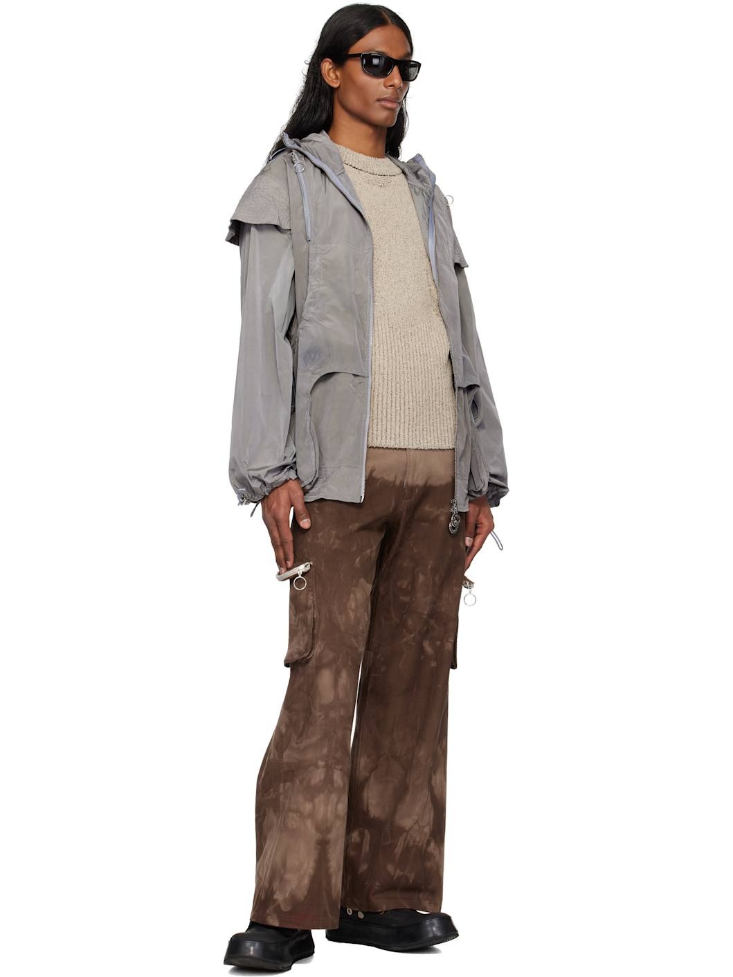 Brown Multi Pocket Cargo Pants - 4