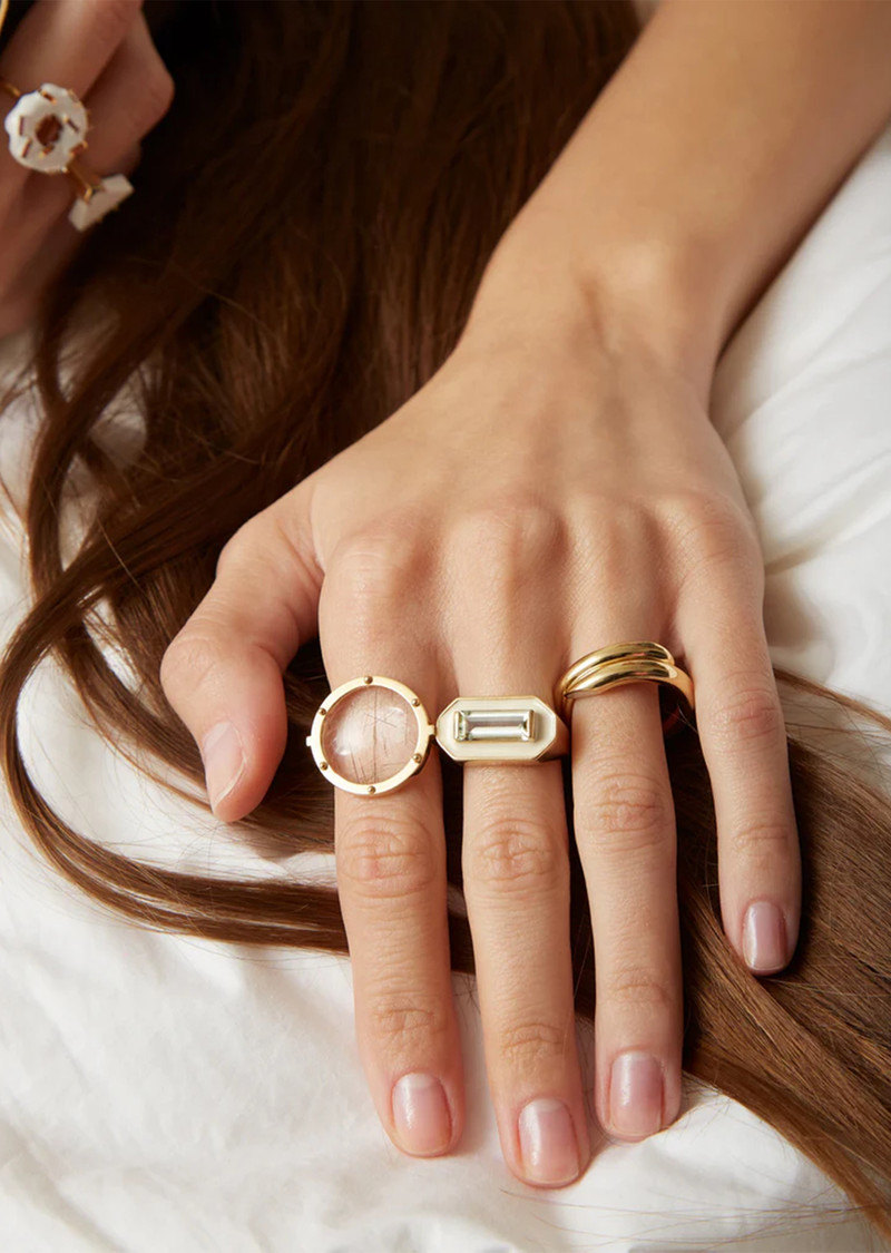 ALIITA Deco Maxi Baguette Green Amethyst Ring outlook