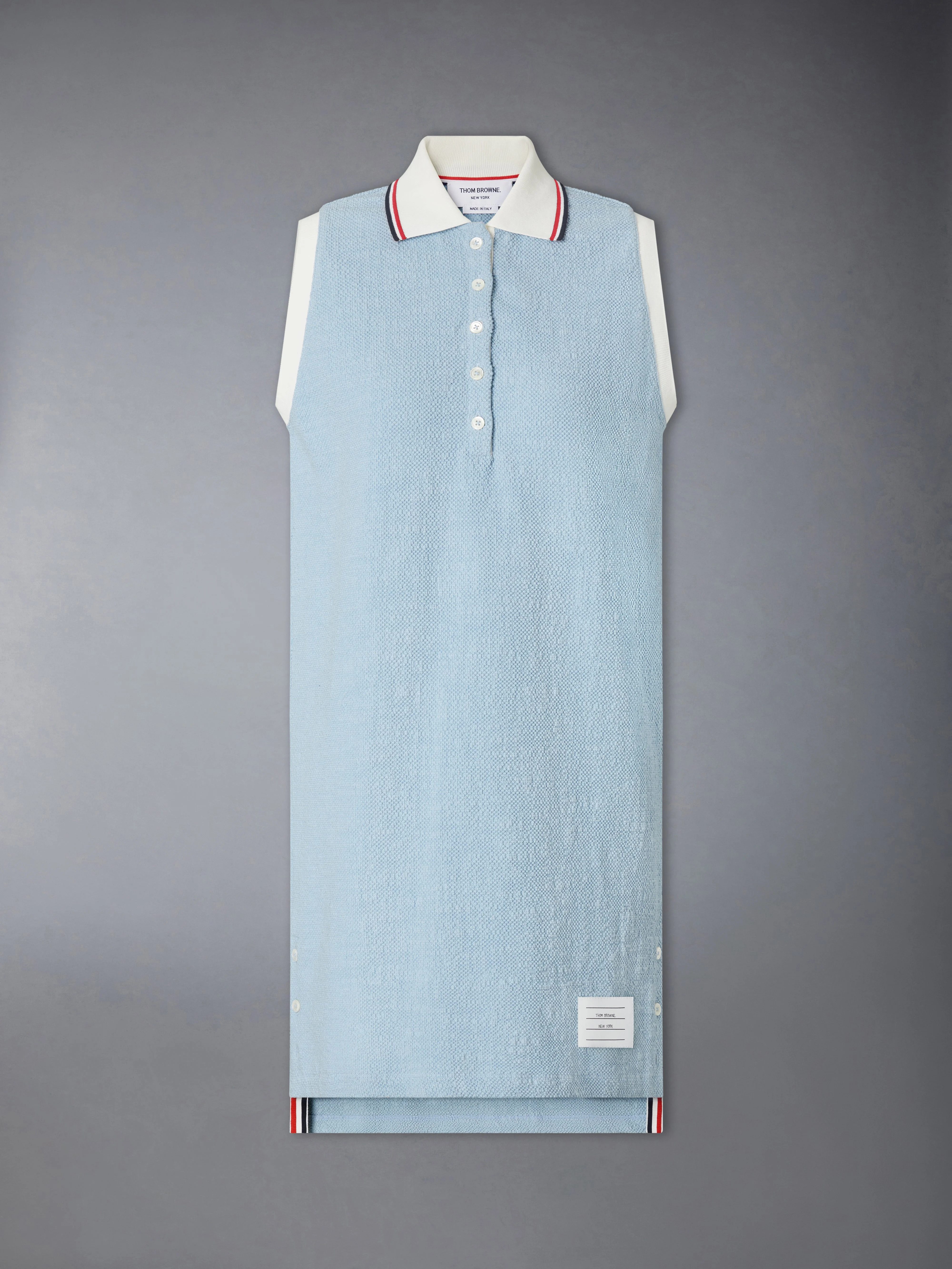 COTTON TWEED SLEEVELESS POLO DRESS - 1