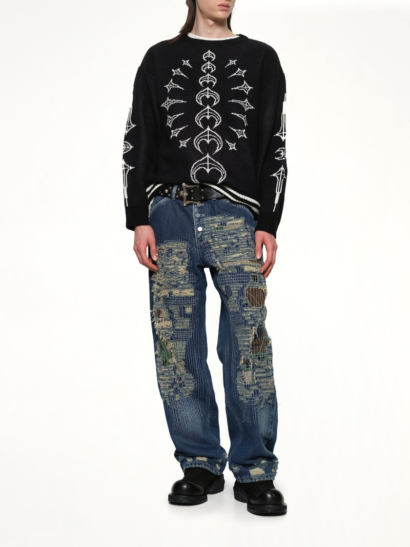 TC Bone Knit Sweater in Black/White 4