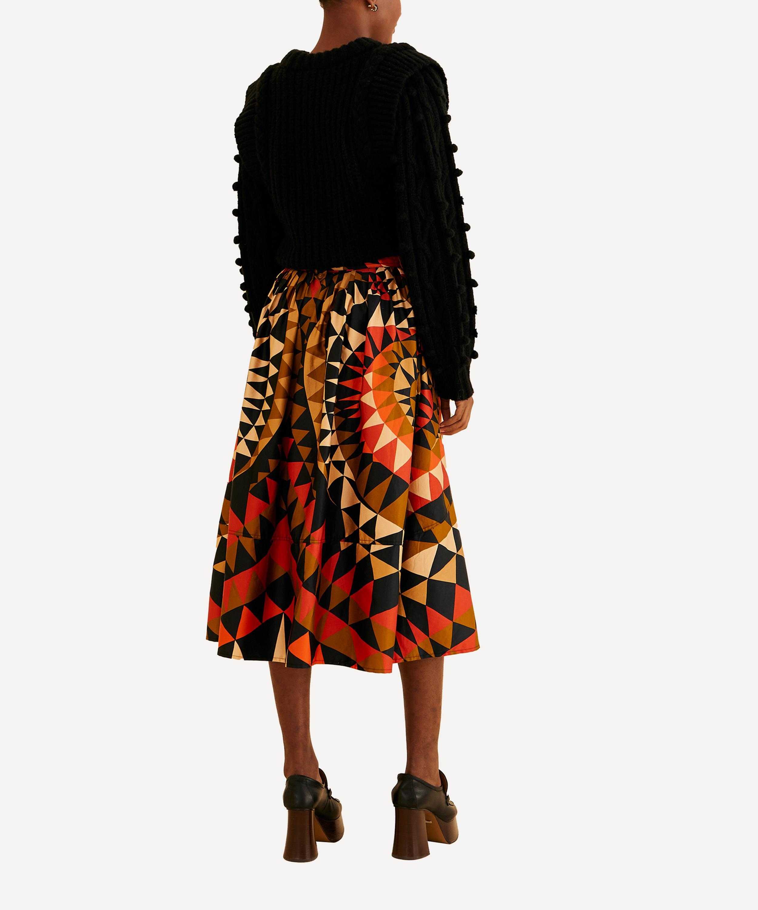 Black Heart Deco Button Down Midi-Skirt - 3