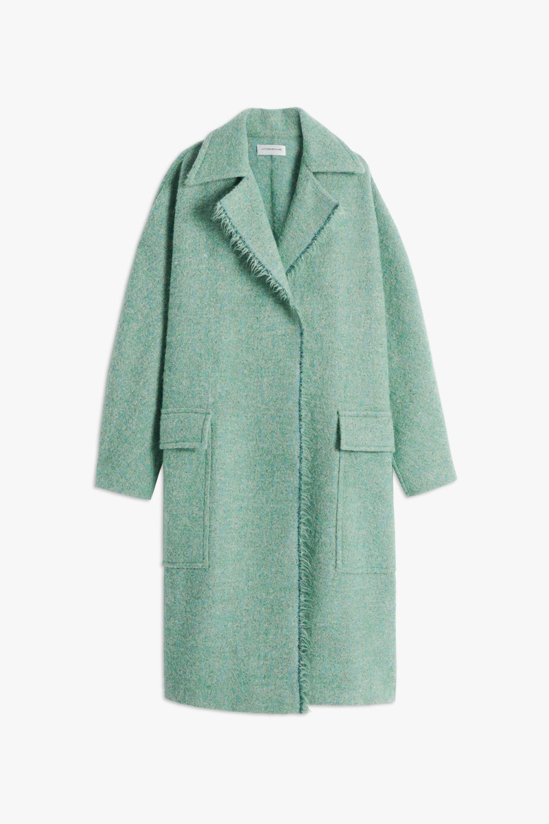 Cocoon Wrap Coat in Seafoam 1