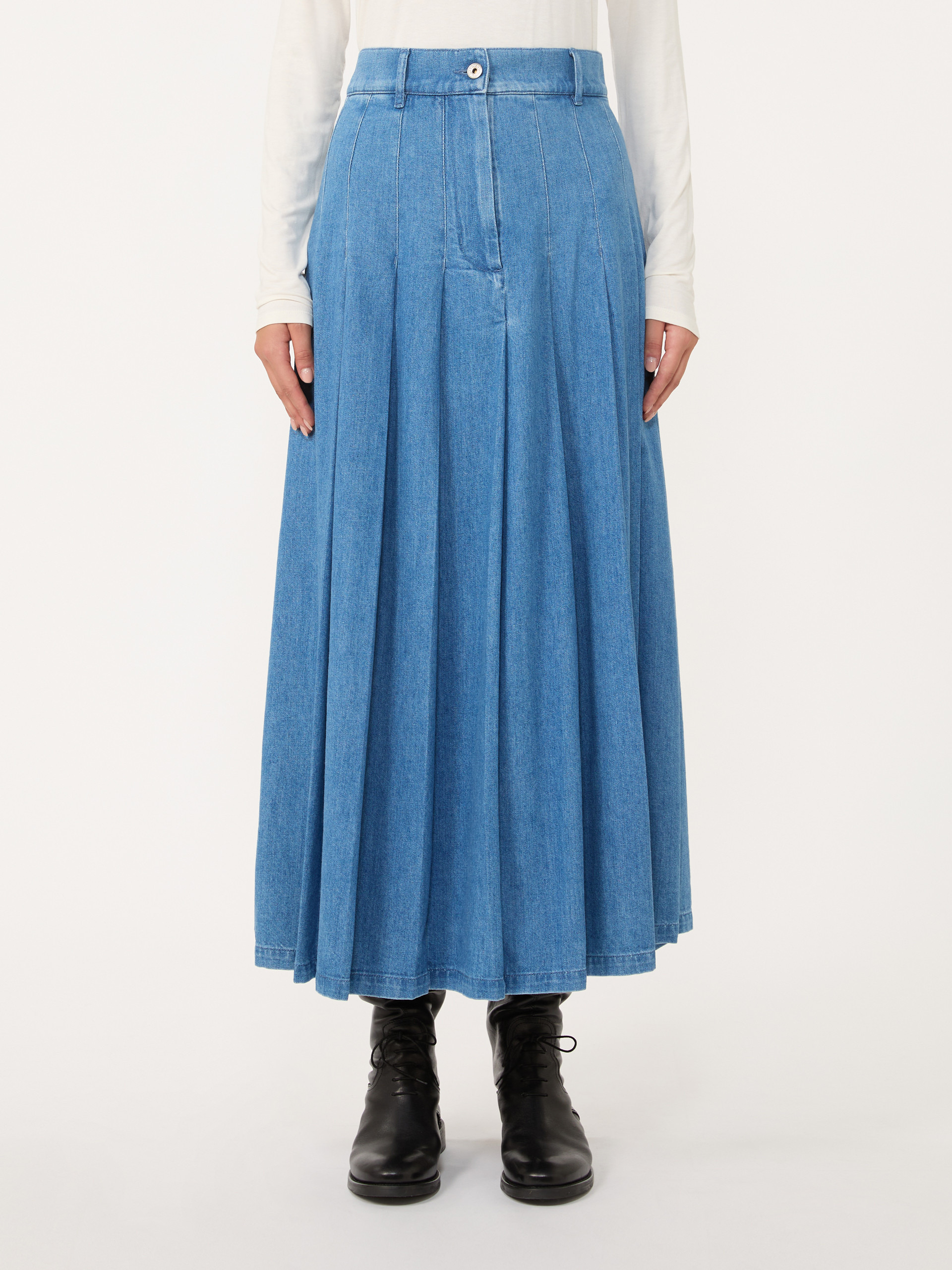 OPUNZIA Cotton denim skirt - 3