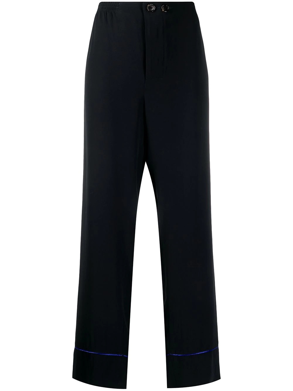 contrasting trim straight-leg trousers - 1