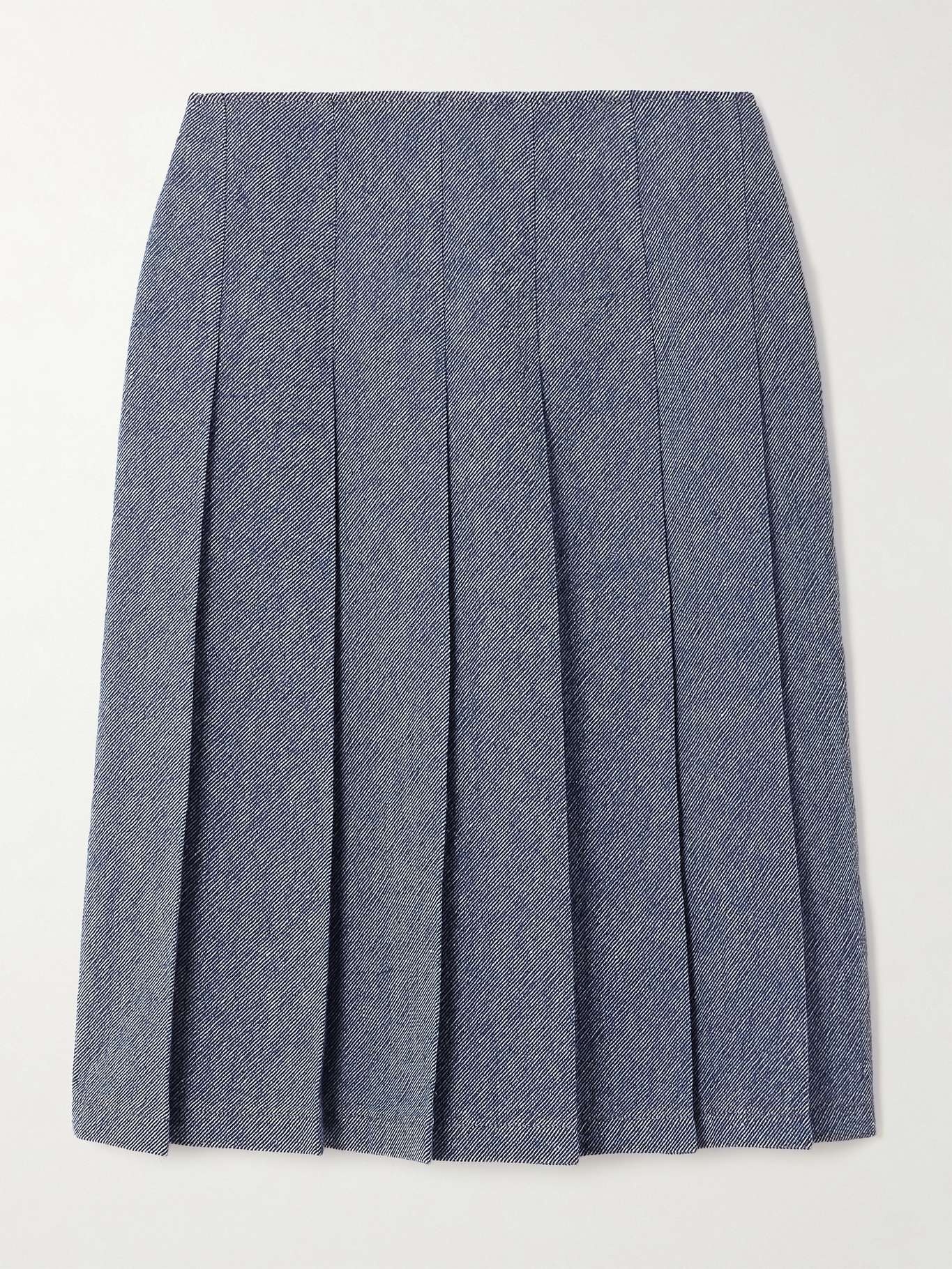 Beryl pleated denim midi skirt - 1