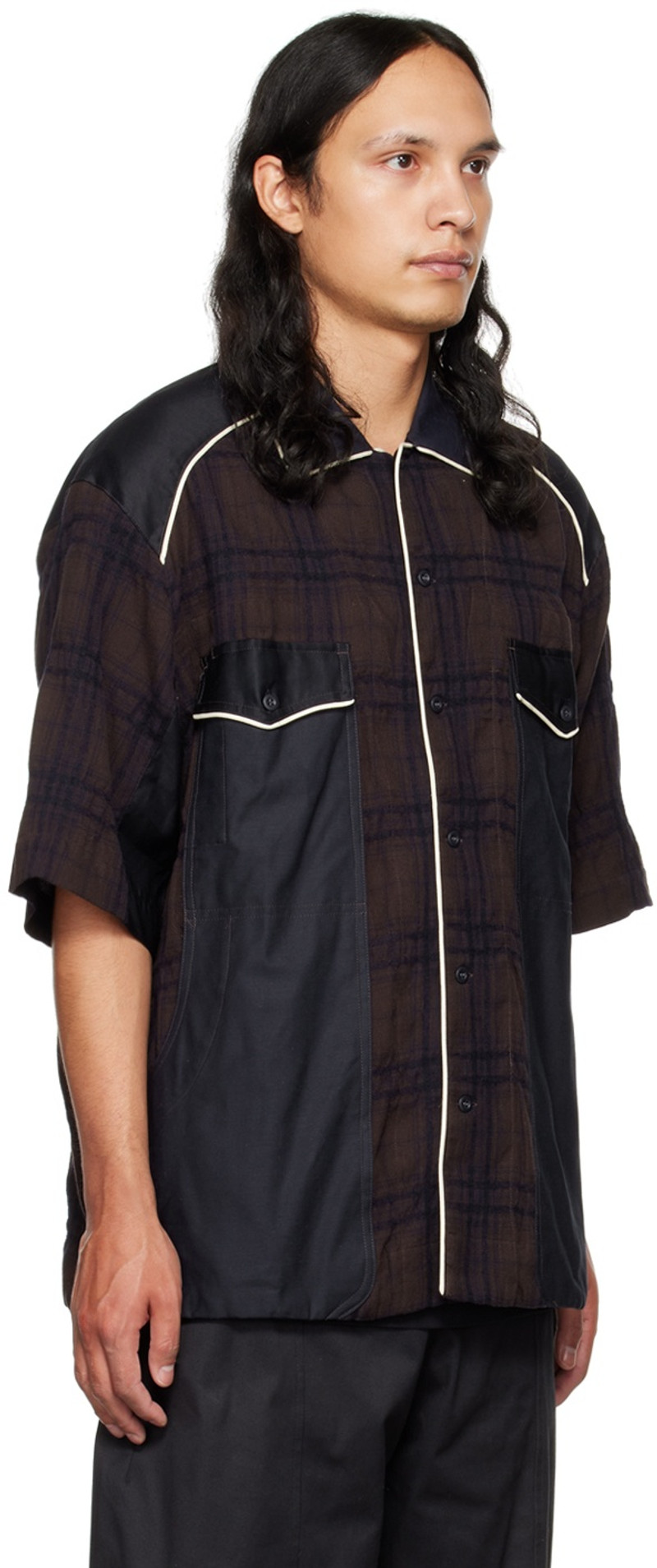 NICHOLAS DALEY Navy Bowling Shirt outlook