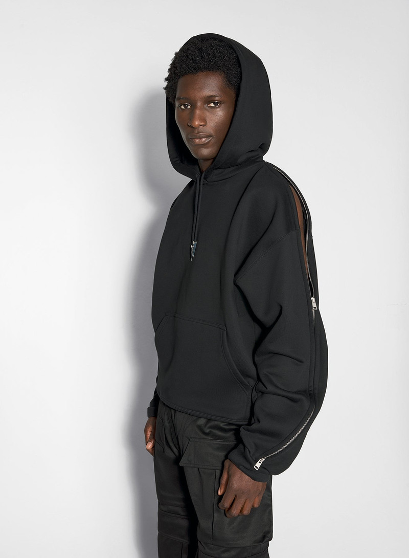 black zipped sleeves hoodie 1