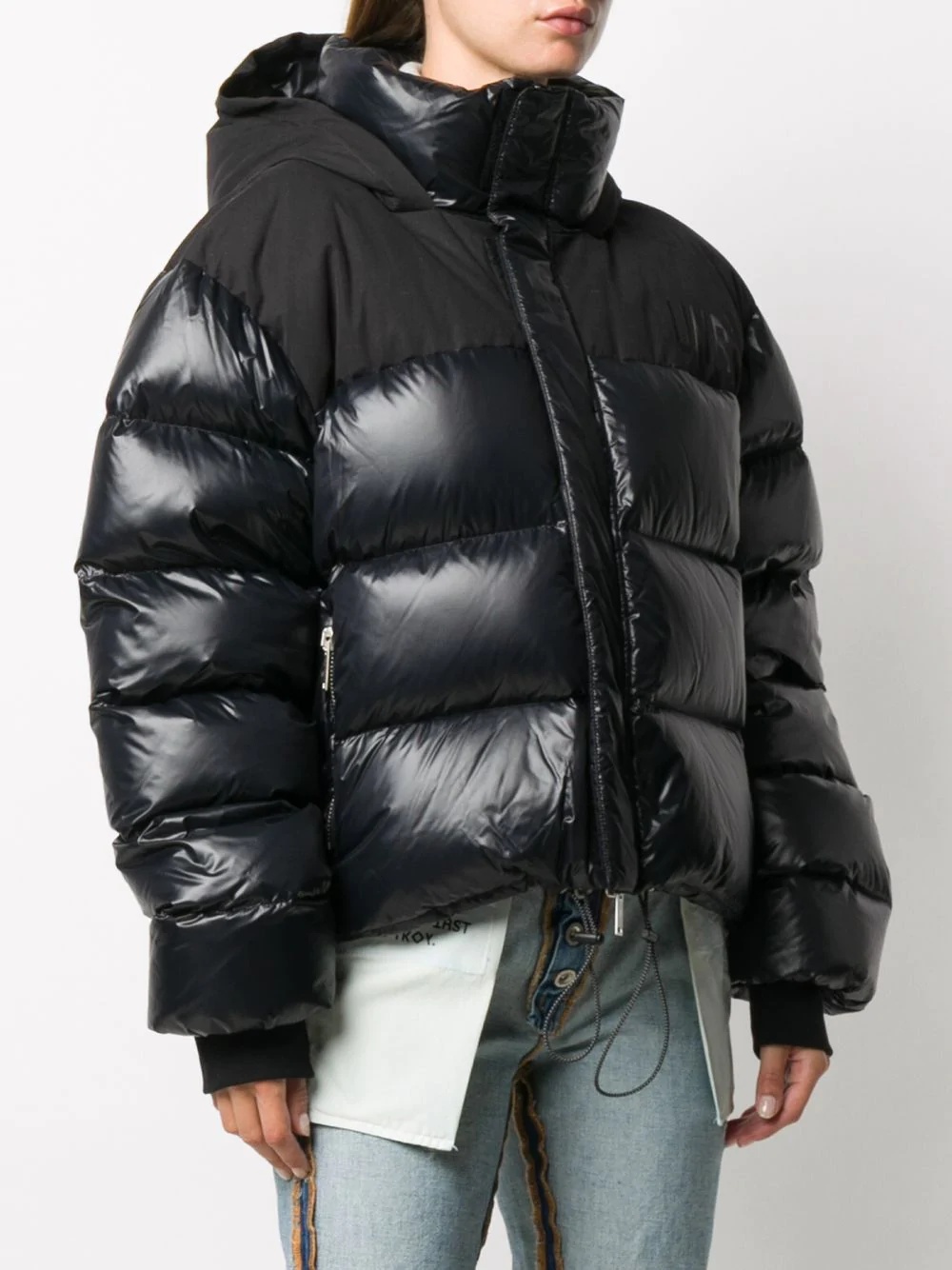 contrast-panel logo puffer jacket - 3