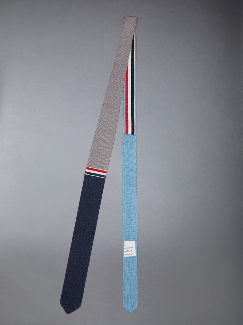 Thom Browne Funmix Silk Knit Striped Tie outlook