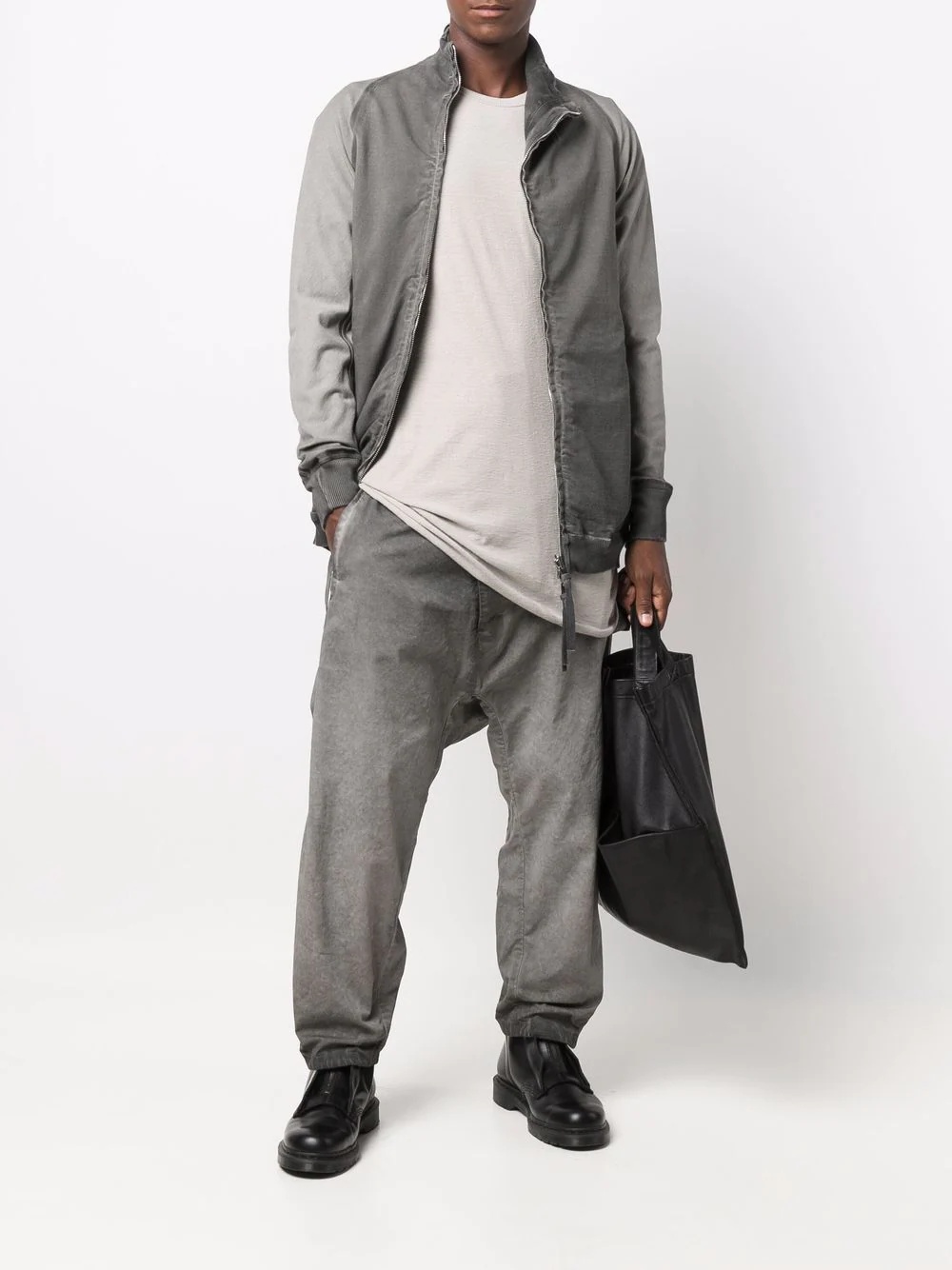 faded-effect drop-crotch trousers - 2